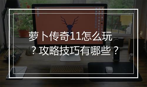 萝卜传奇11怎么玩？攻略技巧有哪些？