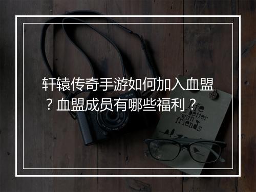 轩辕传奇手游如何加入血盟？血盟成员有哪些福利？