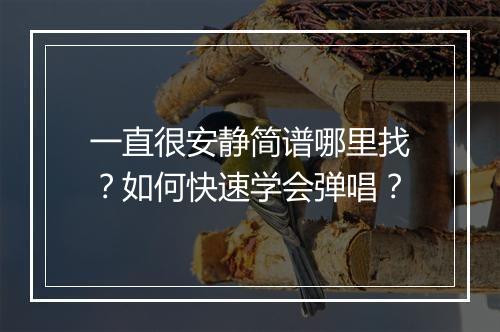 一直很安静简谱哪里找？如何快速学会弹唱？