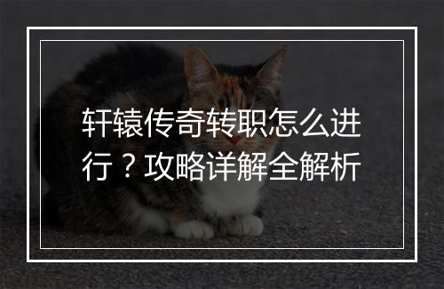 轩辕传奇转职怎么进行？攻略详解全解析