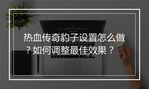 热血传奇豹子设置怎么做？如何调整最佳效果？