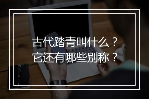 古代踏青叫什么？它还有哪些别称？