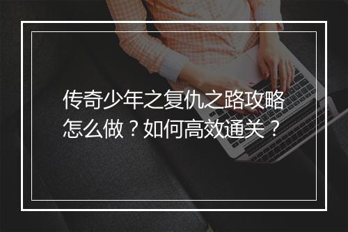 传奇少年之复仇之路攻略怎么做？如何高效通关？