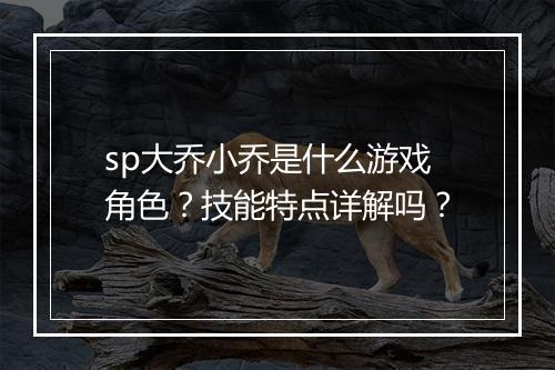 sp大乔小乔是什么游戏角色？技能特点详解吗？