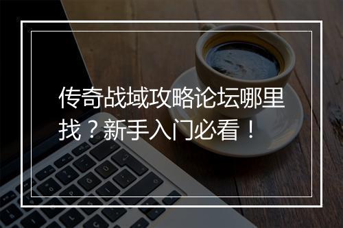 传奇战域攻略论坛哪里找？新手入门必看！