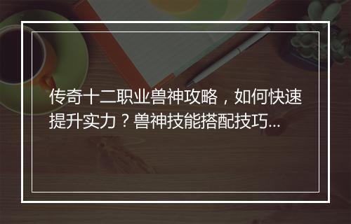 传奇十二职业兽神攻略，如何快速提升实力？兽神技能搭配技巧揭秘！