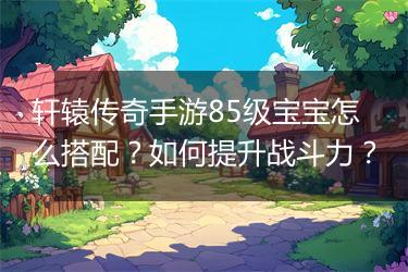 轩辕传奇手游85级宝宝怎么搭配？如何提升战斗力？