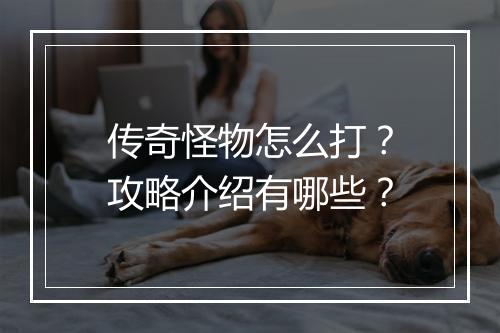 传奇怪物怎么打？攻略介绍有哪些？
