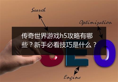 传奇世界游戏h5攻略有哪些？新手必看技巧是什么？