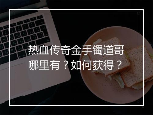 热血传奇金手镯道哥哪里有？如何获得？