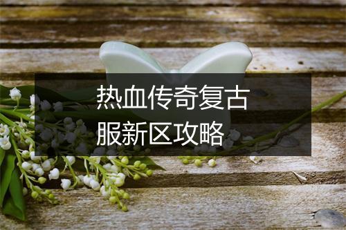 热血传奇复古服新区攻略
