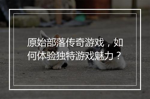 原始部落传奇游戏，如何体验独特游戏魅力？