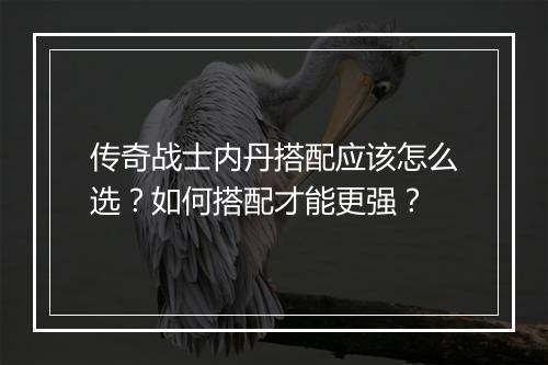 传奇战士内丹搭配应该怎么选？如何搭配才能更强？