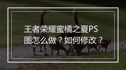 王者荣耀蜜橘之夏PS图怎么做？如何修改？