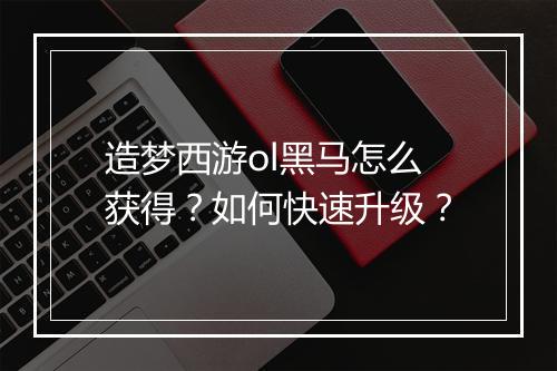 造梦西游ol黑马怎么获得？如何快速升级？