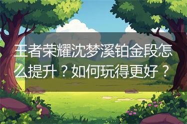 王者荣耀沈梦溪铂金段怎么提升？如何玩得更好？