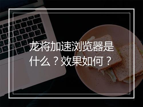 龙将加速浏览器是什么？效果如何？