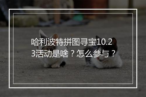 哈利波特拼图寻宝10.23活动是啥？怎么参与？