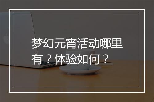 梦幻元宵活动哪里有？体验如何？