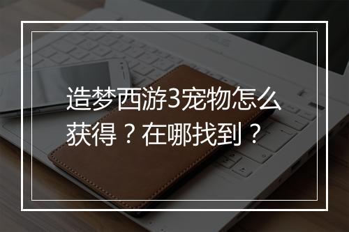 造梦西游3宠物怎么获得？在哪找到？