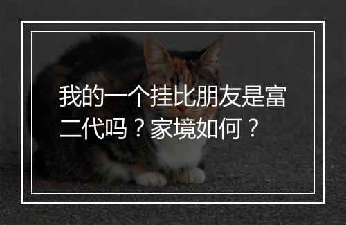 我的一个挂比朋友是富二代吗？家境如何？