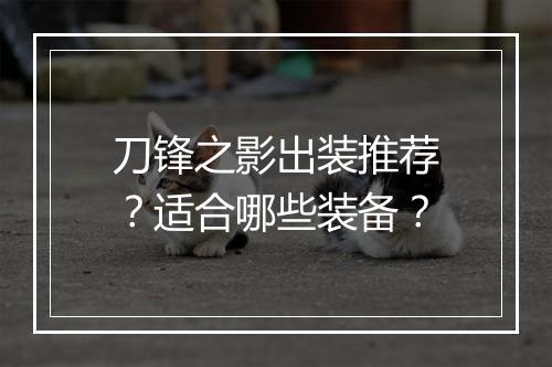 刀锋之影出装推荐？适合哪些装备？