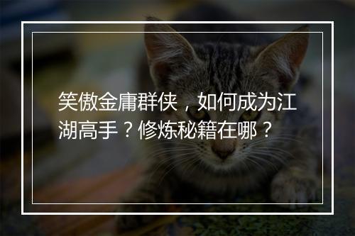 笑傲金庸群侠，如何成为江湖高手？修炼秘籍在哪？