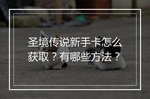 圣境传说新手卡怎么获取？有哪些方法？