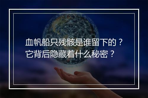 血帆船只残骸是谁留下的？它背后隐藏着什么秘密？