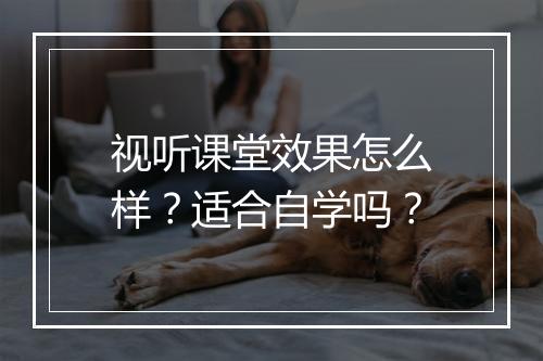 视听课堂效果怎么样？适合自学吗？