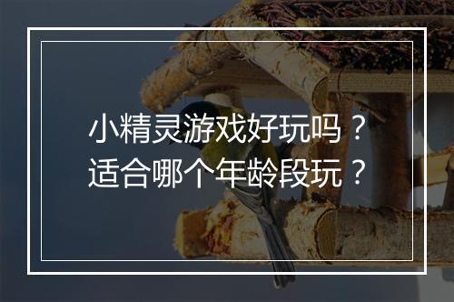 小精灵游戏好玩吗？适合哪个年龄段玩？
