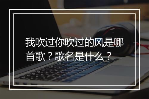 我吹过你吹过的风是哪首歌?歌名是什么?