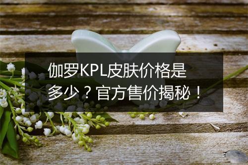 伽罗KPL皮肤价格是多少？官方售价揭秘！