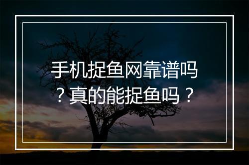 手机捉鱼网靠谱吗？真的能捉鱼吗？