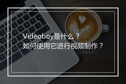 Videoboy是什么？如何使用它进行视频制作？