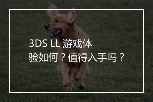 3DS LL 游戏体验如何？值得入手吗？