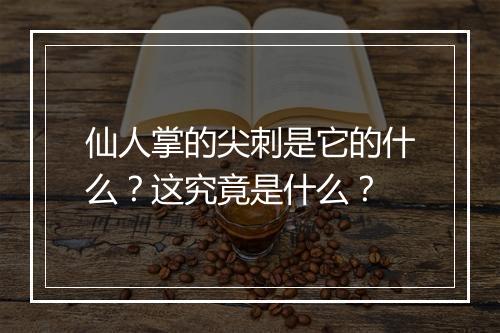 仙人掌的尖刺是它的什么？这究竟是什么？
