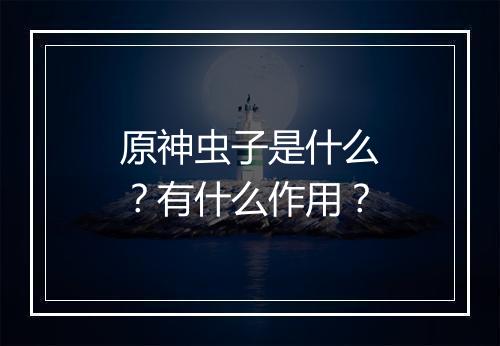 原神虫子是什么？有什么作用？