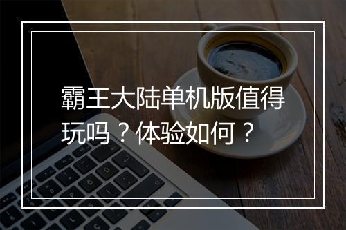 霸王大陆单机版值得玩吗？体验如何？