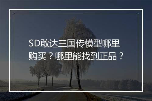 SD敢达三国传模型哪里购买？哪里能找到正品？