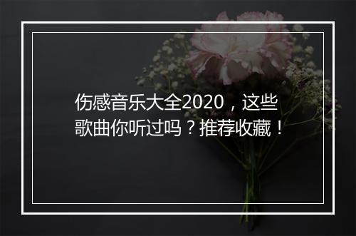 伤感音乐大全2020，这些歌曲你听过吗？推荐收藏！