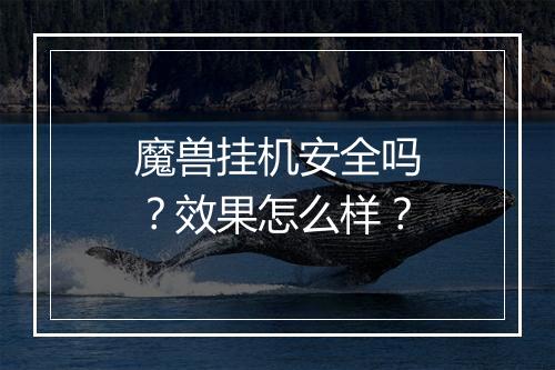 魔兽挂机安全吗？效果怎么样？