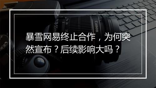 暴雪网易终止合作，为何突然宣布？后续影响大吗？
