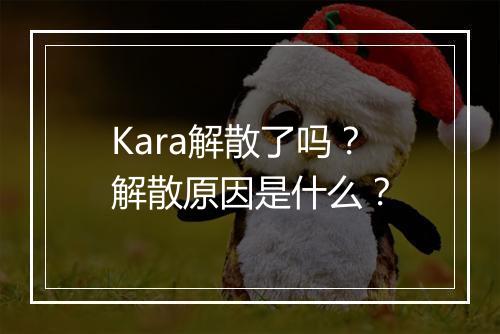Kara解散了吗？解散原因是什么？