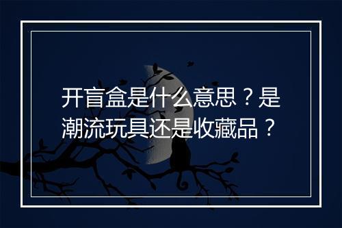 开盲盒是什么意思？是潮流玩具还是收藏品？