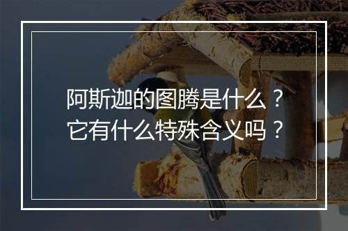 阿斯迦的图腾是什么？它有什么特殊含义吗？