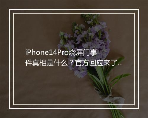 iPhone14Pro烧屏门事件真相是什么？官方回应来了吗？