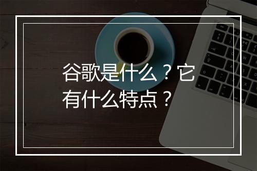 谷歌是什么？它有什么特点？