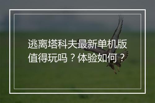 逃离塔科夫最新单机版值得玩吗？体验如何？