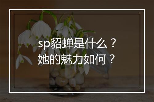 sp貂蝉是什么？她的魅力如何？